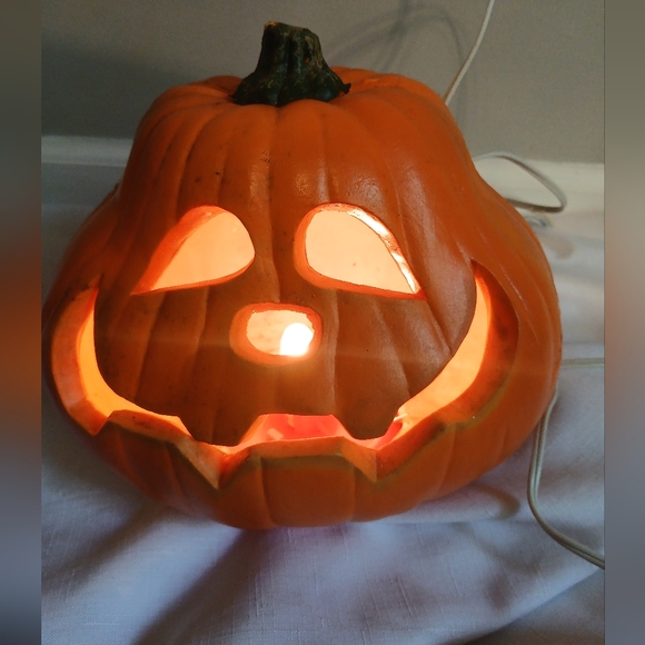 Gemmy Industries Vintage 90's Light Up Foam Blow Mold Pumpkin - Picture 1 of 9